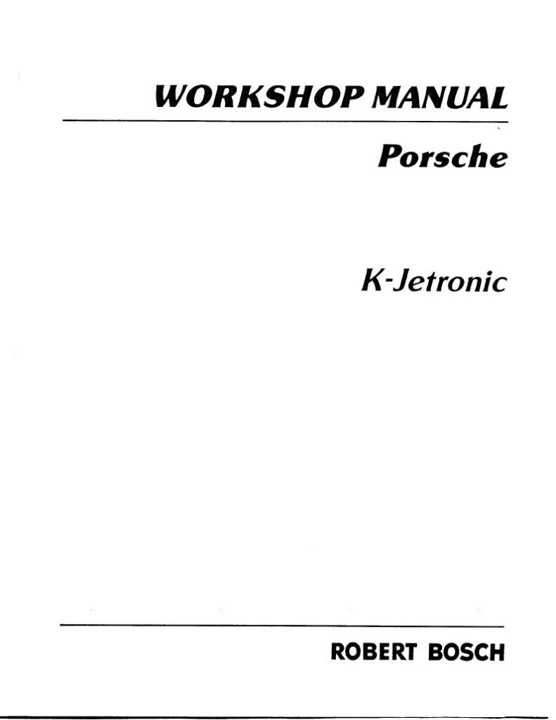 Porsche CIS K-Jet Manual