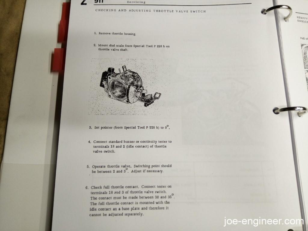 Porsche 911SC K-Jet CIS Throttle Rotary Switch Testing